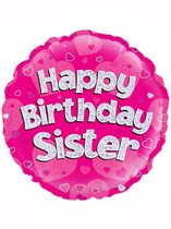18" Happy Birthday Sister Holographic Foil Balloon