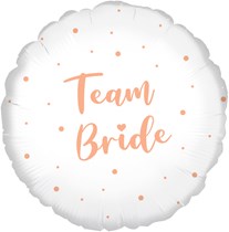 Team Bride Rose Gold White 18 Inch Foil Balloon