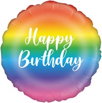 Rainbow Ombre Happy Birthday 18" Foil Balloon