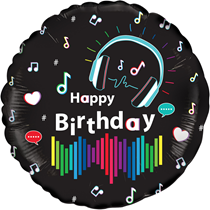 Music Media Happy Birthday 18" Foil Balloon