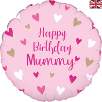 Happy Birthday Mummy 18" Foil Holographic Balloon