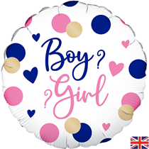 18" Pink And Navy Gender Reveal Foil Balloon