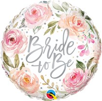Bride To Be Watercolour Roses 18" Foil Balloon