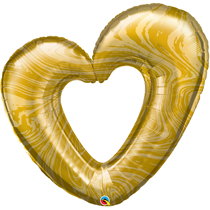 Marble Gold Open Heart 42" Foil Balloon