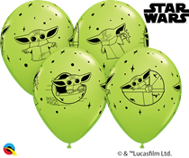 Star Wars Mandalorian Lime Green 12" Latex Balloons 6pk
