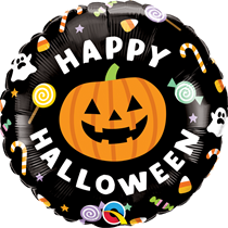 Happy Halloween Pumpkin & Candies 18" Foil Balloon