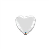 Silver 4" Heart Foil Balloon