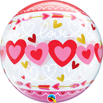 Valentine Love Hearts 22" Bubble Balloon