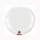 White 9" Round Foil Balloon