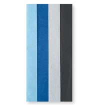 Blue, Black & White Coloured Tissue Paper 6pk