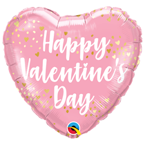 Happy Valentine's Day Pink 18" Foil Heart Balloon