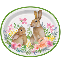 Watercolour Pastel Easter Oval Plates 8pk