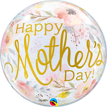Happy Mother's Day Floral Watercolours 22" Deco Bubble