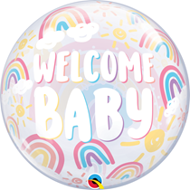 Qualatex 22" Welcome Baby Boho Raindows Bubble Balloon