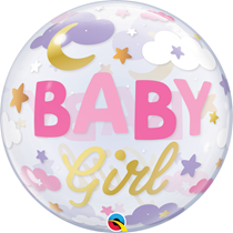 Qualatex 22" Baby Girl Sweet Dreams Bubble Balloon