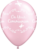 Pearl Pink Communion 11" Latex Balloons 25pk