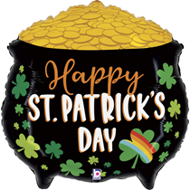 St Patrick's Day Lucky Pot O' Gold 30" Large Foil Balloon