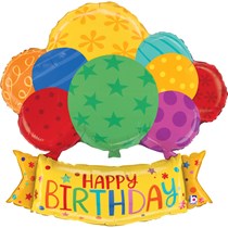 Happy Birthday Banner Balloons 37" Foil Balloon