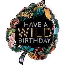 Have A Wild Birthday Tropical Leaf 30" Foil Balloon