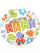 Welcome Baby Garden Print 18" Foil Balloon