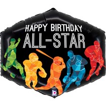 Happy Birthday All-Star Sports 30" Foil Balloon