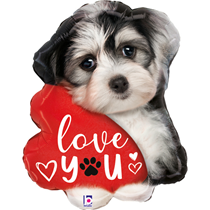 Love You Puppy 29" Large Foil Balloon