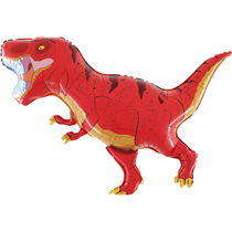 Red T-Rex Dinosaur 40" Foil Balloon