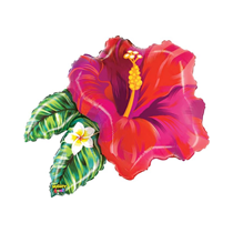 Red Hibiscus Tropical Flower 37" Large Foil Balloon