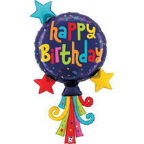 Grabo Happy Birthday Streamer 40" Large Foil Balloon