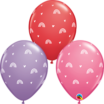 Qualatex Boho Raindows & Hearts 11" Assorted Latex Balloons 25pk