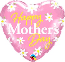 Mother's Day Daisies 18" Heart Foil Balloon
