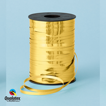 Gold Metallic Foil Curling Balloon Ribbon Qualatex