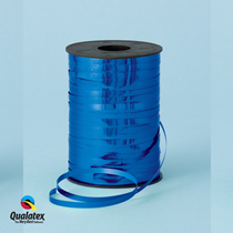 Blue Metallic Foil Curling Balloon Ribbon Qualatex