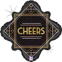 Art Deco Cheers Holographic 18" Foil Balloon
