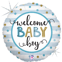 Welcome Baby Boy 18 " Foil Balloon