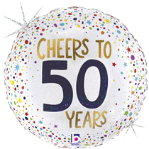 Cheers To 50 Years 18" Glitter Holographic Foil Balloon