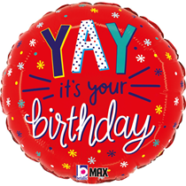 Grabo Yay It's Your Birthday 18" Round Foil Balloon