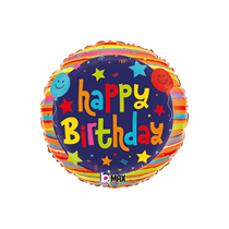 Grabo Happy Birthday Balloons and Stars 18" Foil Balloon