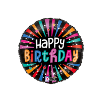 Grabo Happy Birthday Colourful Sparkle 18" Foil Balloon