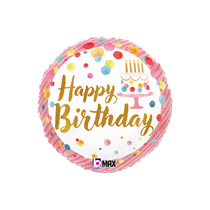 Grabo Happy Birthday Pink Party 18" Foil Balloon