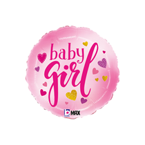 Grabo Baby Girl Pink Hearts 18" Foil Balloon
