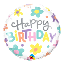 Qualatex 18" Birthday Retro Daisies Foil Balloon