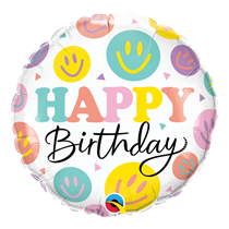 Qualatex 18" Happy Birthday Smiles Foil Balloon