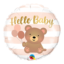 Qualatex 18" Hello Baby Bear & Balloons Foil Balloon