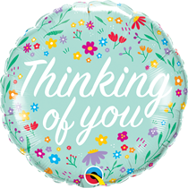 Qualatex 18" Think Of You Petite Floral Foil Balloon