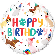 18" Happy Birthday Party Puppies Foil Balloon