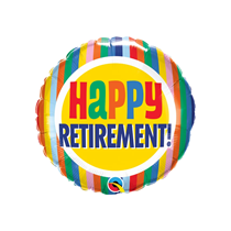Qualatex 18" Retirement Colourful Stripes Foil Balloon