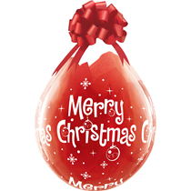 EXCLUSIVE Merry Christmas Bauble 18" Stuffing Balloons 25pk