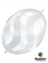 Qualatex 12" Diamond Clear Wavy Stripes Latex Balloons 50pk