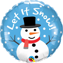 Christmas Let It Snow Snowman 18" Foil Balloon